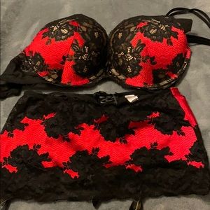Victoria secret bra and garter belt. Bundle